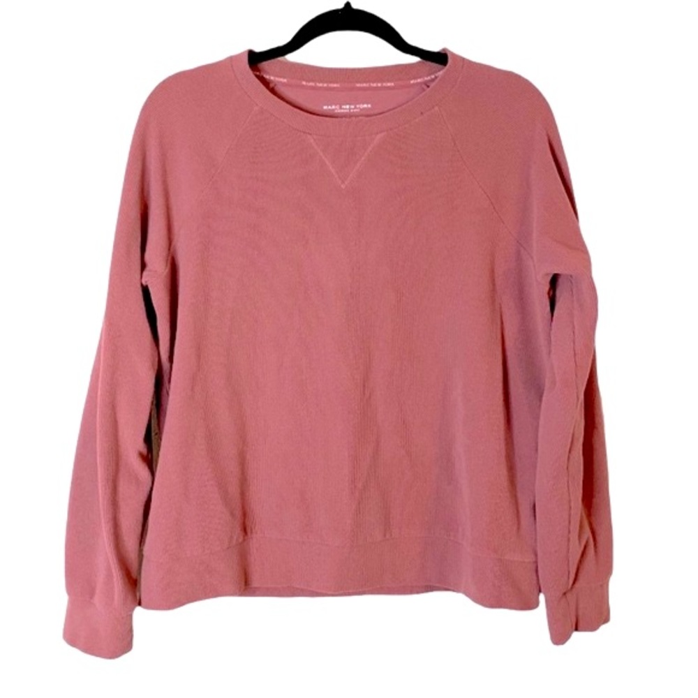 Marc New York Blush Pink Long Sleeve Striped Crewneck Sweatshirt Size M